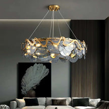 smoky gray glass chandelier