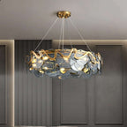 grey glass modern chandelier