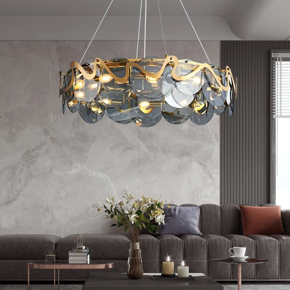 smoky glass pendant chandelier