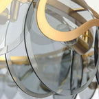 gray glass hanging chandelier