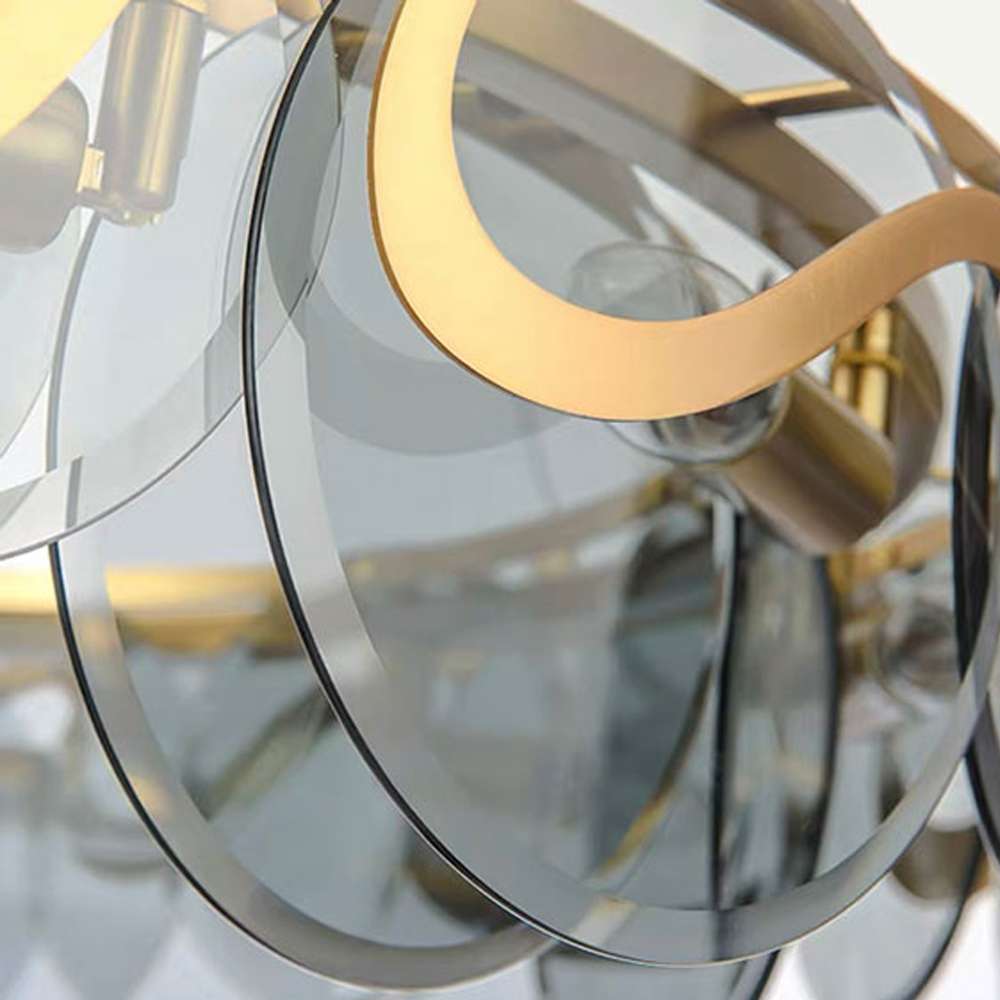 gray glass hanging chandelier