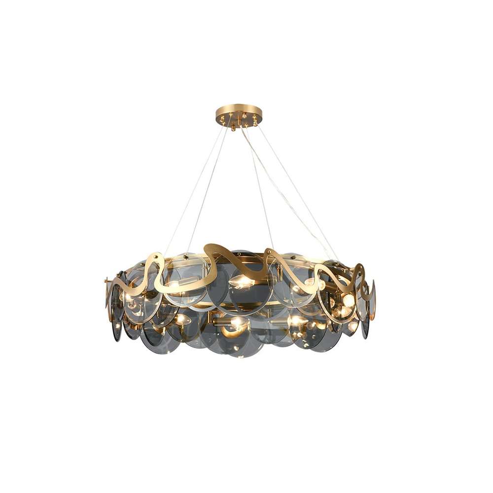 gray bubble glass chandelier