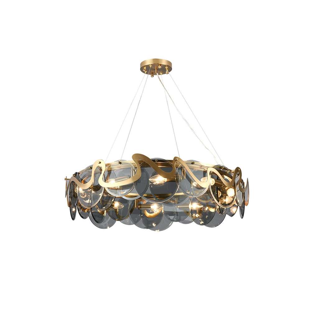 elegant grey glass chandelier