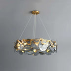 gray glass chandelier