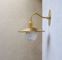 solid brass wall sconce with brass shade