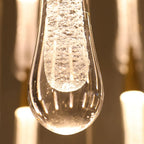 solitaire raindrop round chandelier – modern crystal round lighting fixture