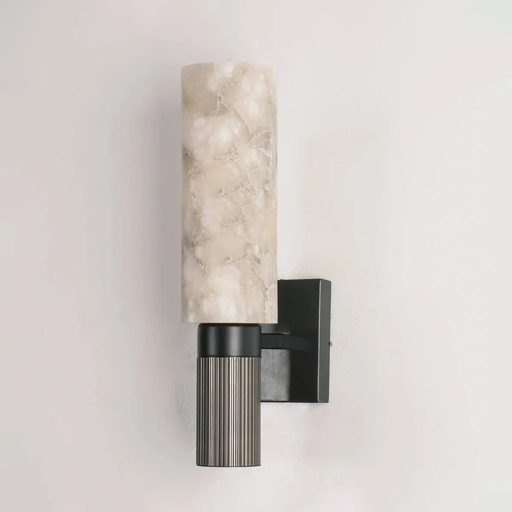 Spanish Alabaster Column Wall Light | Luxurious Decorative Accent for Homes