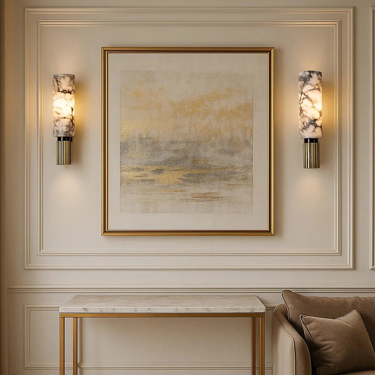 Spanish Alabaster Column Wall Light | Luxurious Decorative Accent for Homes - View 4