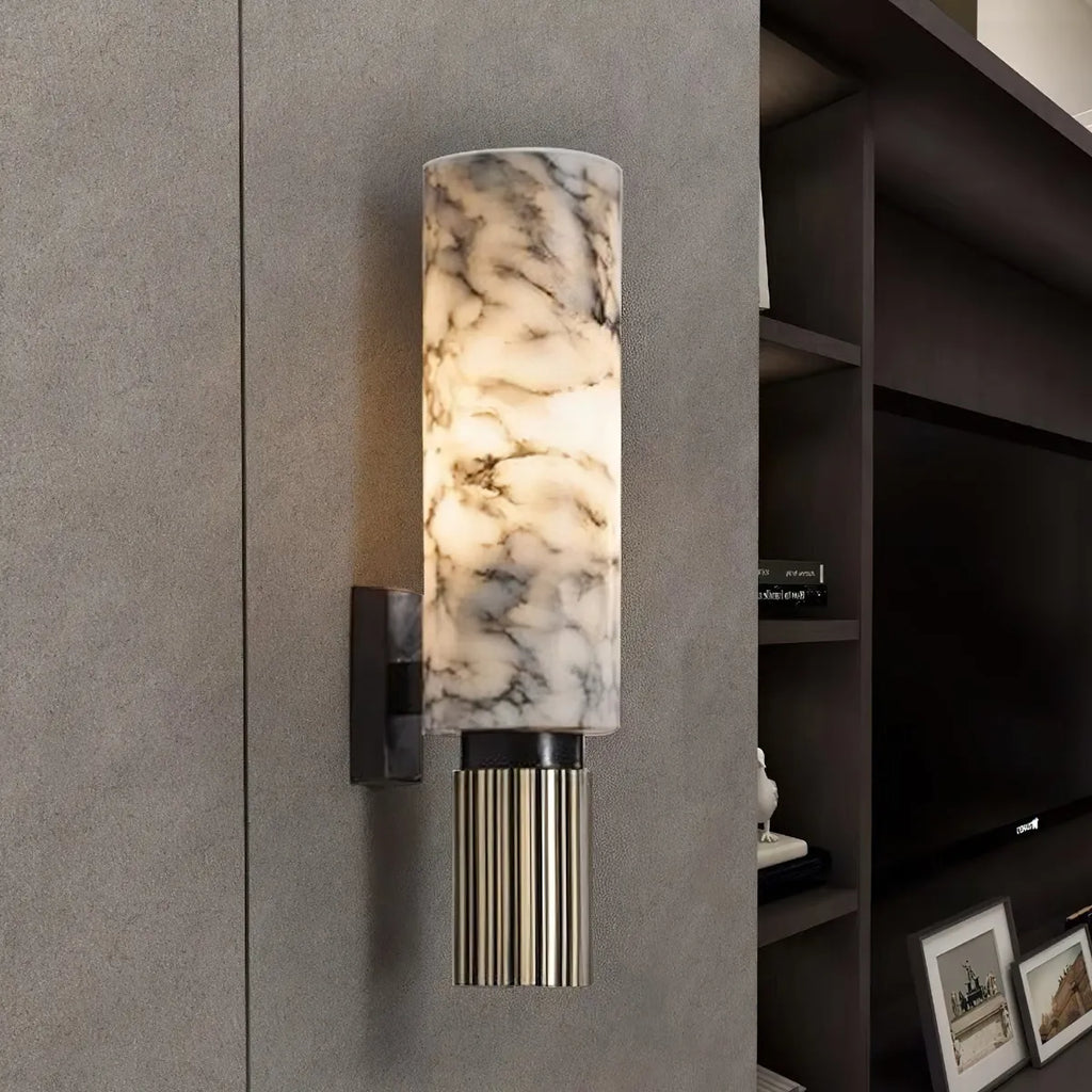 Spanish Alabaster Column Wall Light | Luxurious Decorative Accent for Homes - View 5