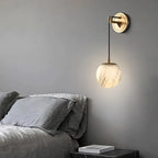 Spherical Alabaster Wall Lamp in Natural Brass | Refined Accent Lighting