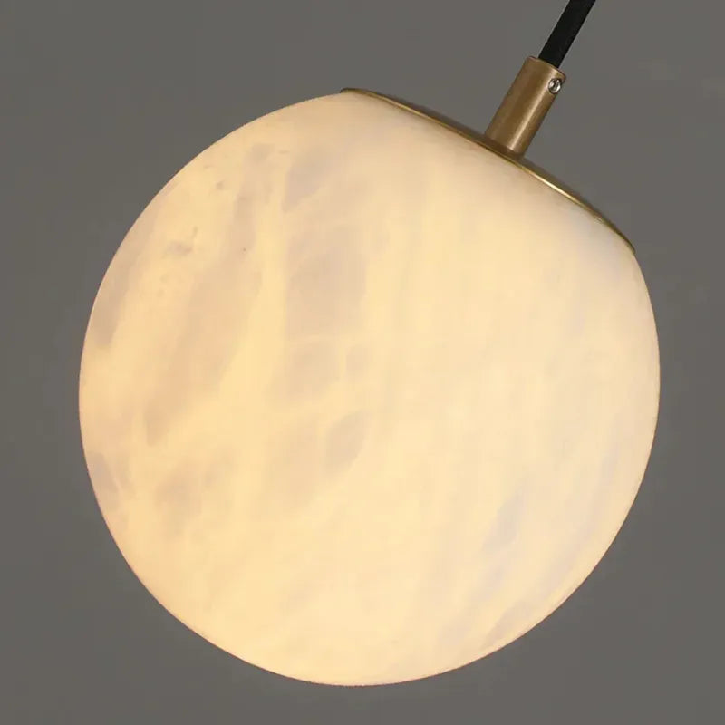 Spherical Alabaster Wall Lamp in Natural Brass | Refined Accent Lighting - View 6