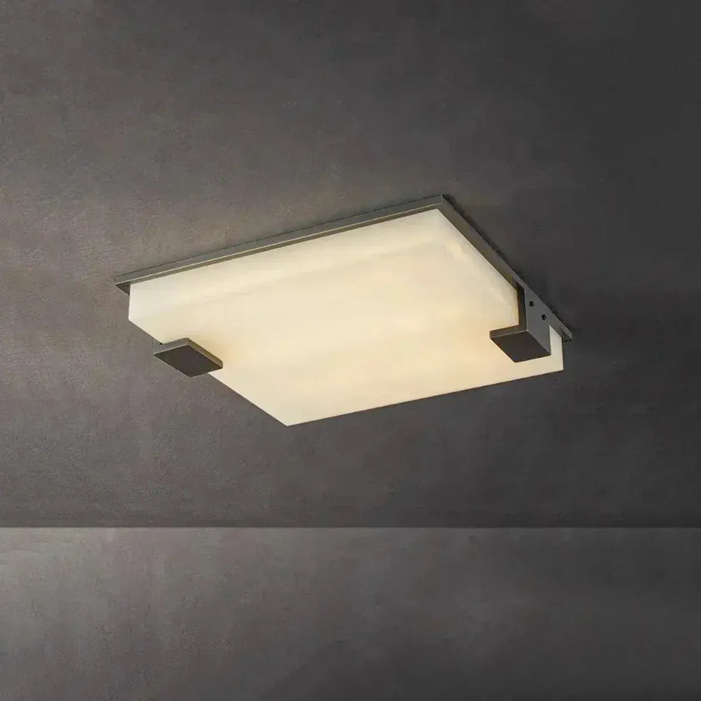 Square Alabaster Ceiling Lamp – Modern Decorative Lighting for Bedroom