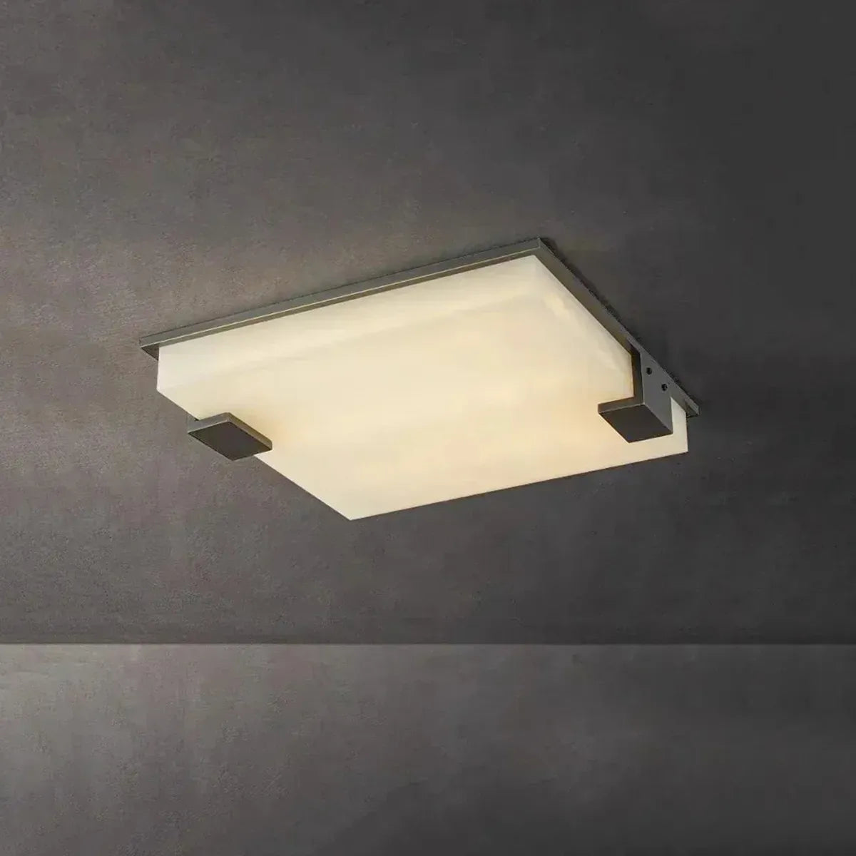 Square Alabaster Ceiling Lamp – Modern Decorative Lighting for Bedroom
