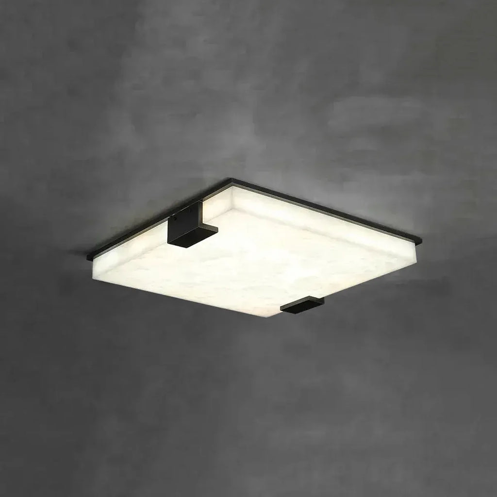 Square Alabaster Ceiling Lamp – Modern Decorative Lighting for Bedroom - View 2