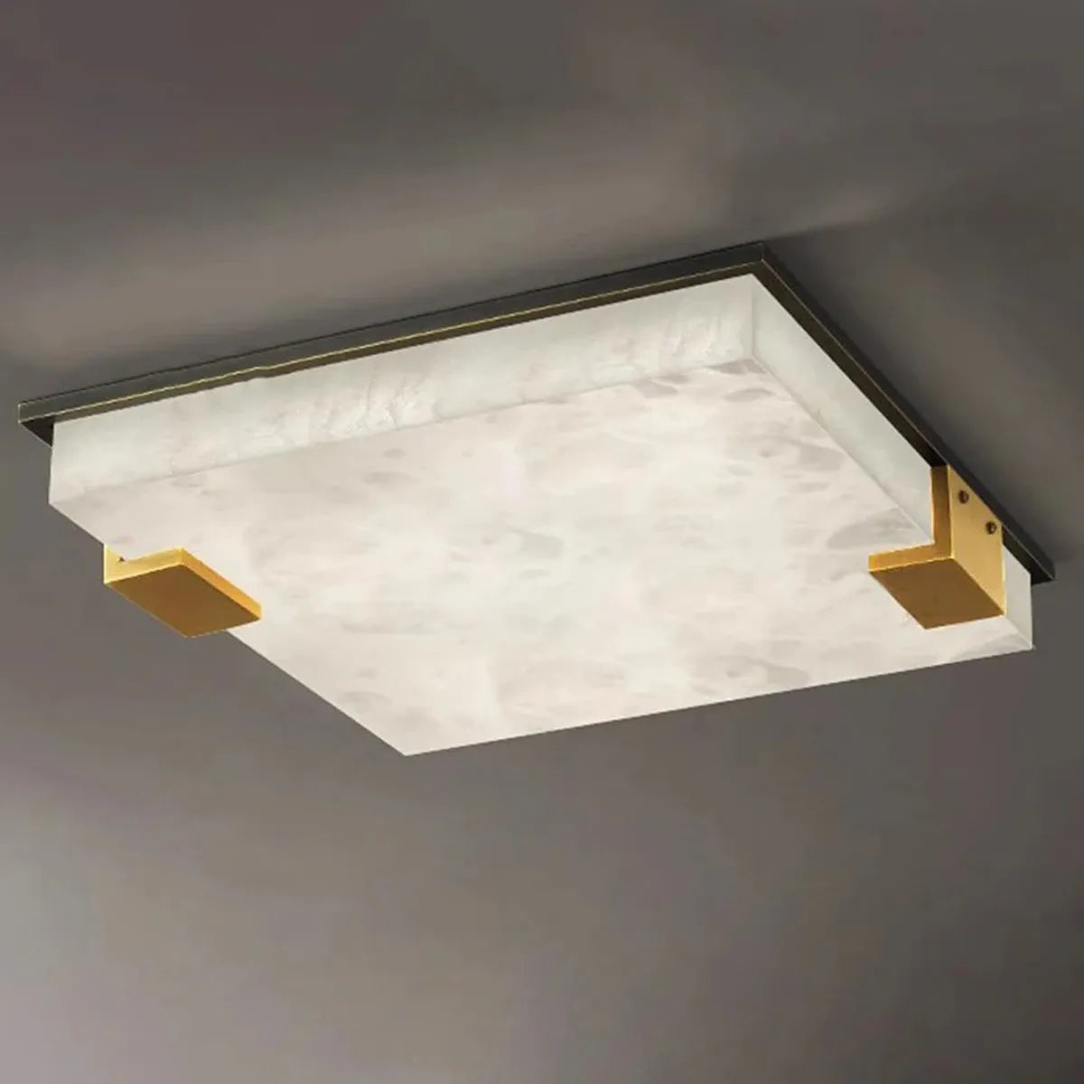 Square Alabaster Ceiling Lamp – Modern Decorative Lighting for Bedroom - View 7