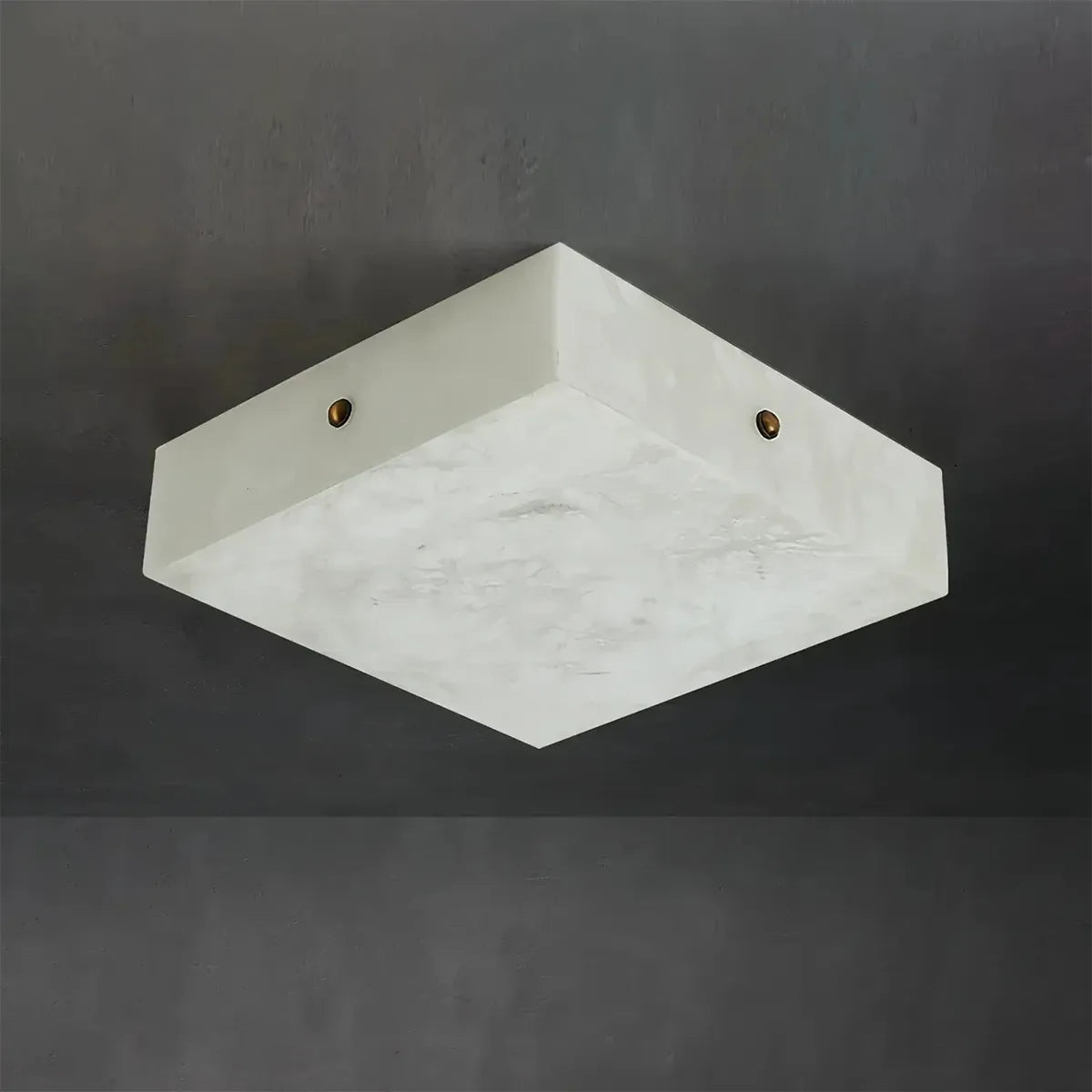 Square Alabaster Ceiling Light – Minimalist Indoor Lighting for Bedroom