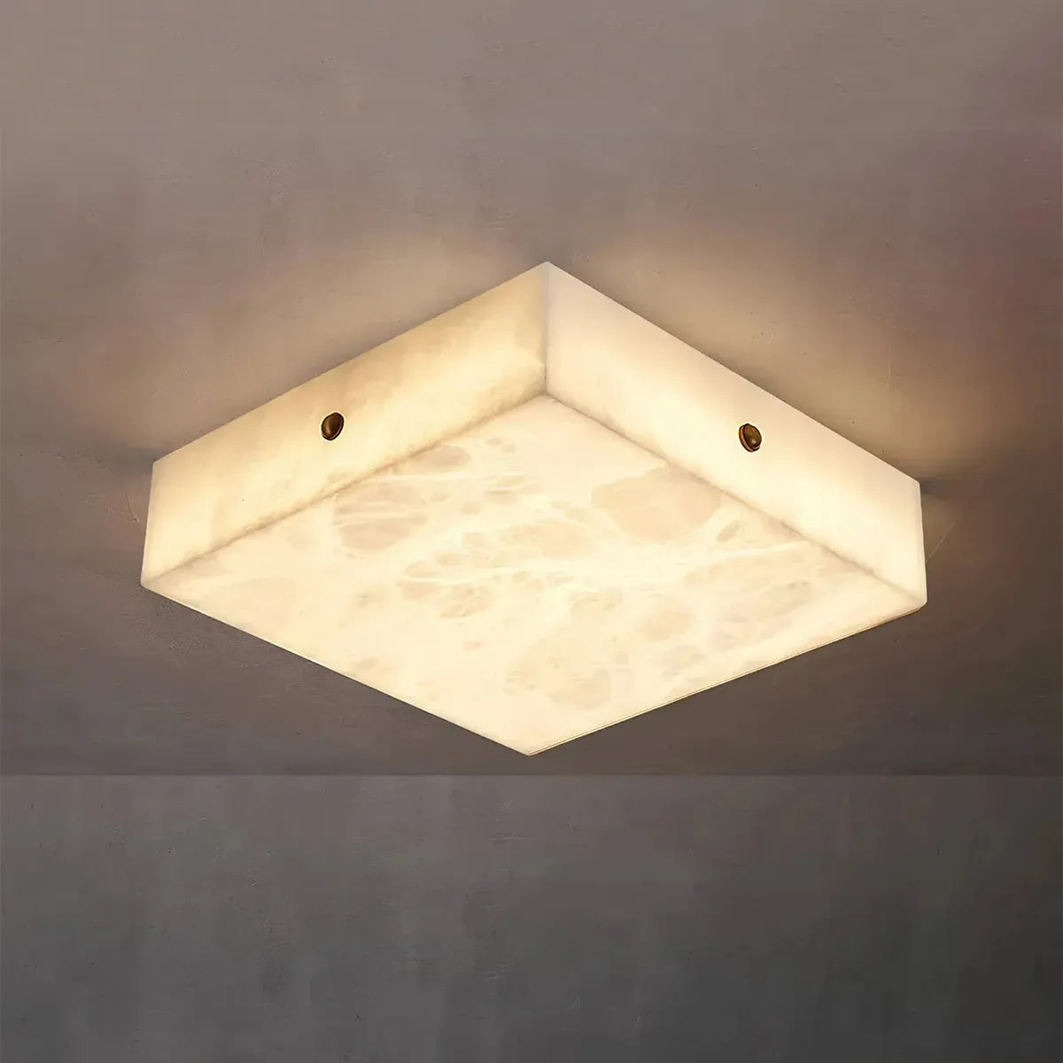 Square Alabaster Ceiling Light – Minimalist Indoor Lighting for Bedroom - View 2