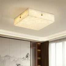 Square Alabaster Ceiling Light – Minimalist Indoor Lighting for Bedroom - View 4
