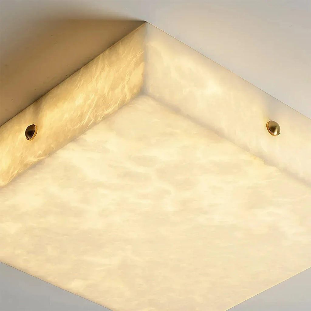 Square Alabaster Ceiling Light – Minimalist Indoor Lighting for Bedroom - View 5