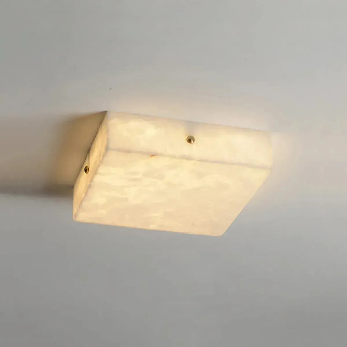 Square Alabaster Ceiling Light – Minimalist Indoor Lighting for Bedroom - View 6