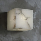 Square Alabaster Wall Sconce | Geometric Accent Lighting
