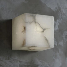 Square Alabaster Wall Sconce | Geometric Accent Lighting