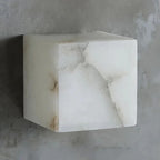 Square Alabaster Wall Sconce | Geometric Accent Lighting