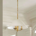 Townes Pendant rustic barn-style hanging light with aged metal shade and warm broad downlight over farmhouse kitchen island