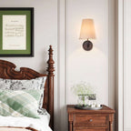 tapered fabric wall sconce
