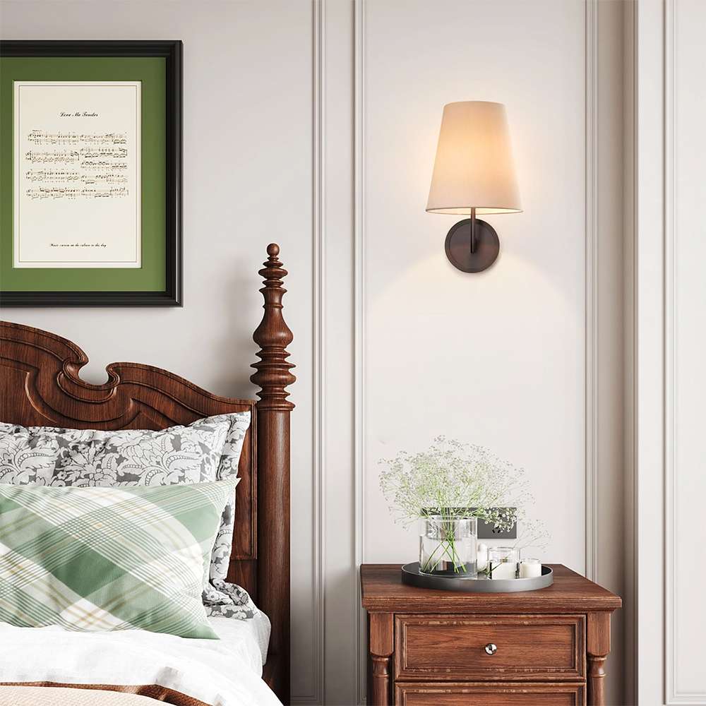 tapered fabric wall sconce