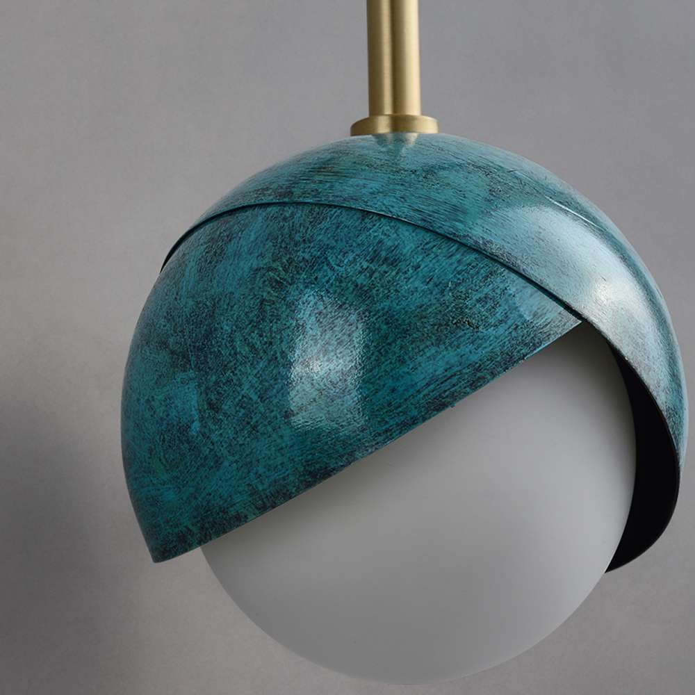 blue finish wall lamp