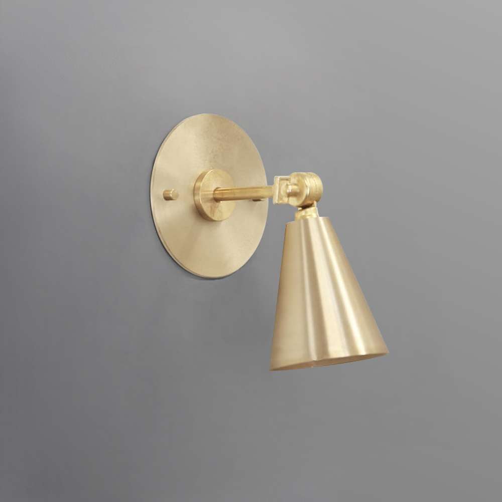 thin canopy brass sconce