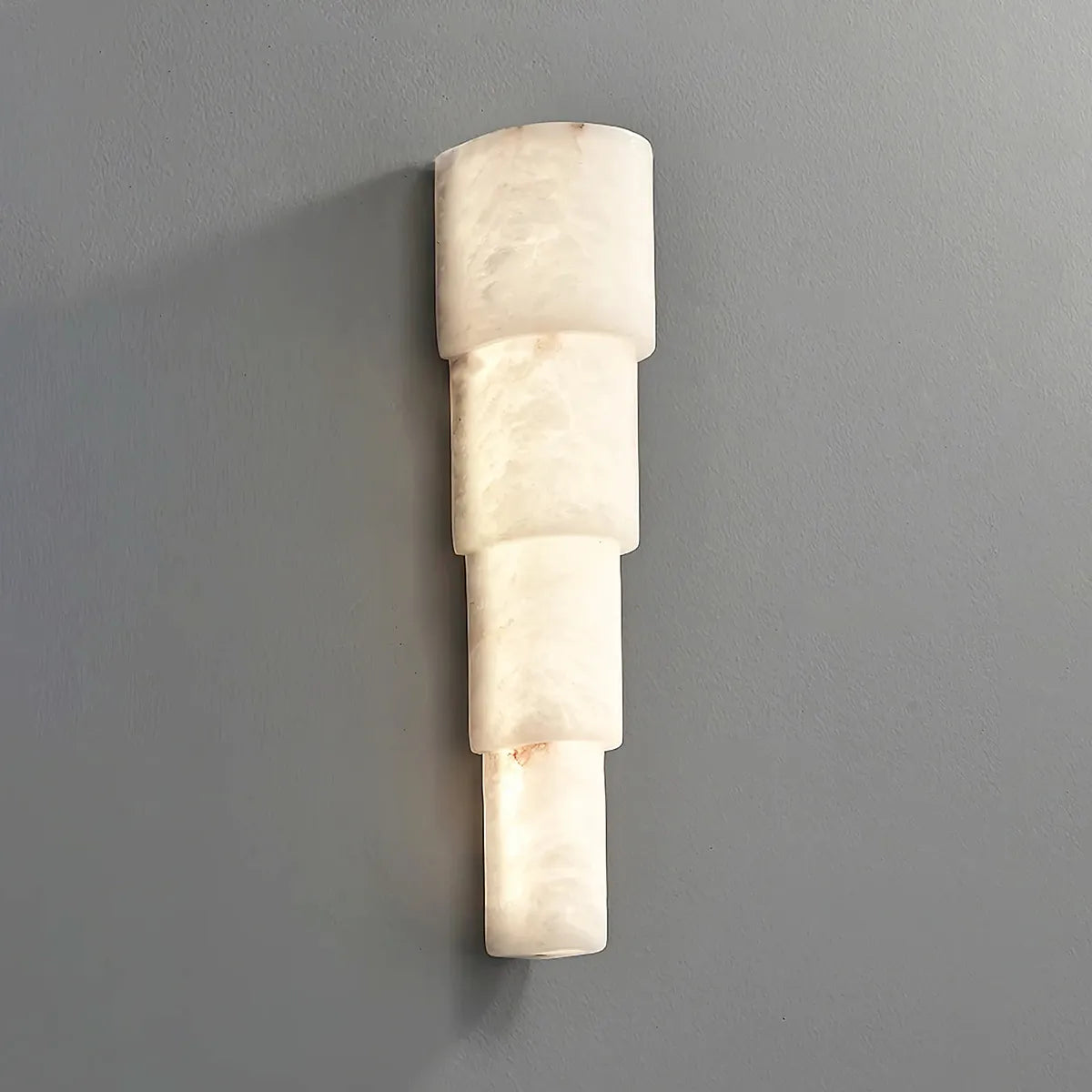 Tiered Alabaster Wall Lamp – Modern Glow Fixture with Refined Vertical Light