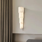 Tiered Alabaster Wall Lamp – Modern Glow Fixture with Refined Vertical Light - View 5