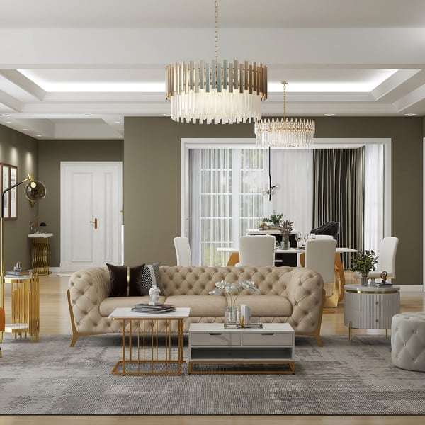 gold round chandelier
