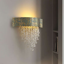 modern etched crystal sconce
