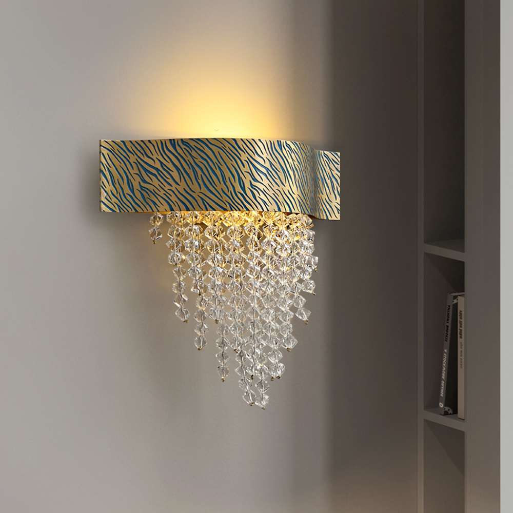 modern etched crystal sconce