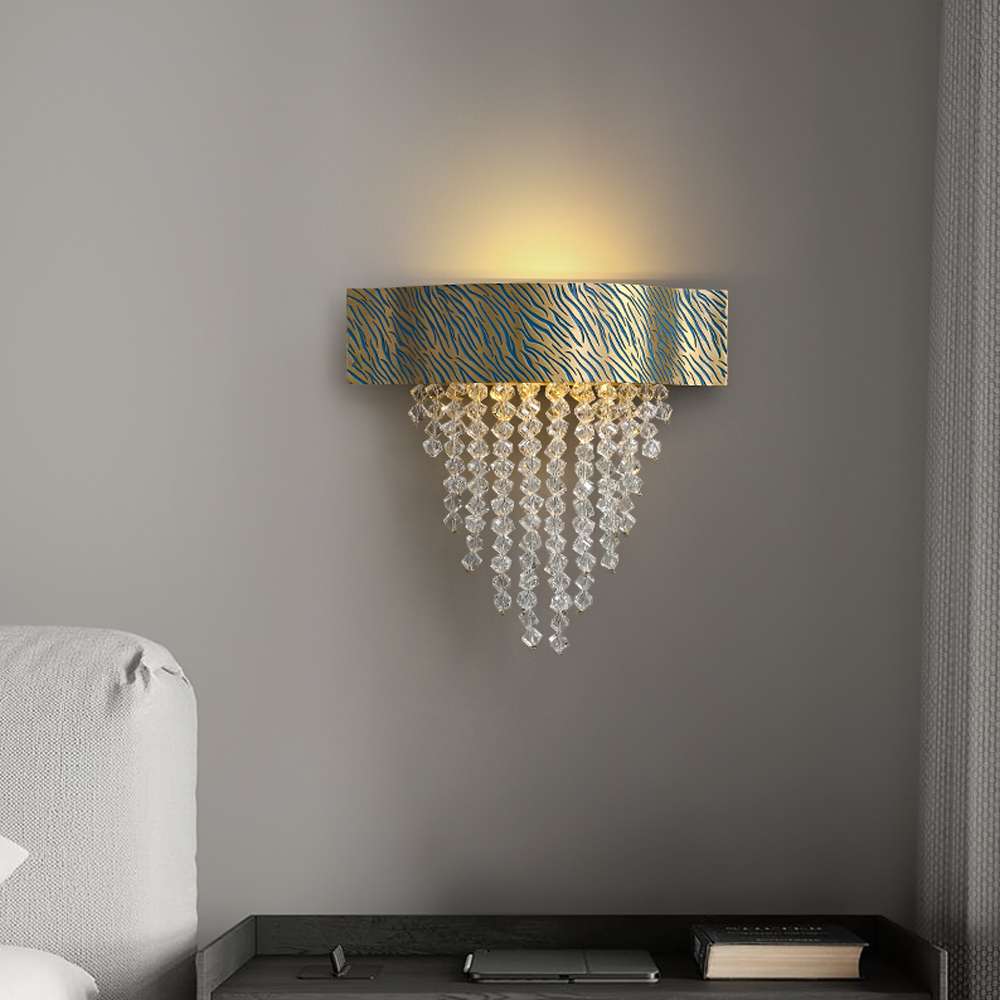 brass crystal sconce light
