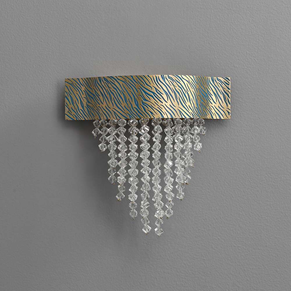 blue crystal wall light