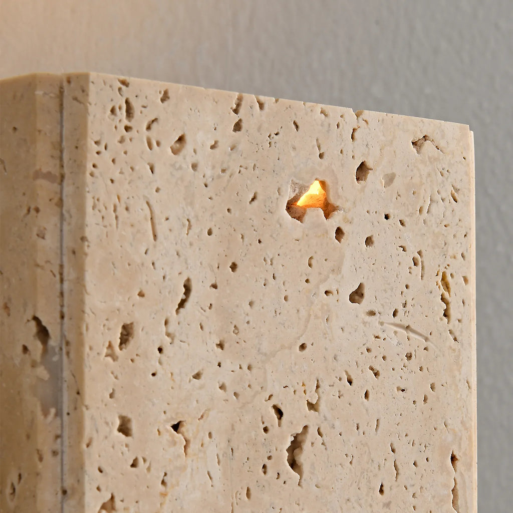 travertine flush mount sconce