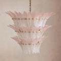 Treviso Chandelier Pink blush multi-arm ceiling light with warm crystal glow in elegant bedroom setting