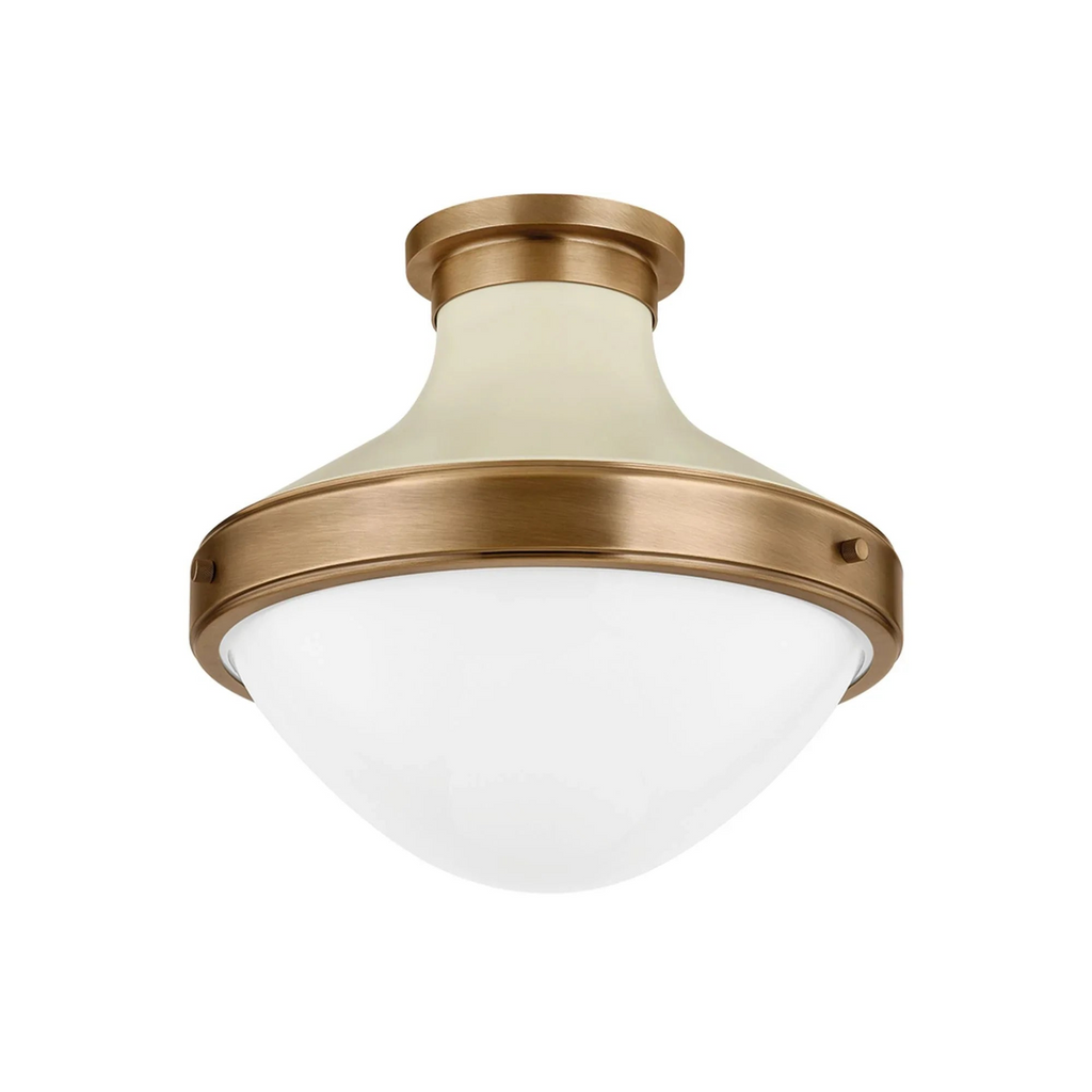 Maxton Flush Mount by Troy Lighting | Patina Brass & Opal Glass