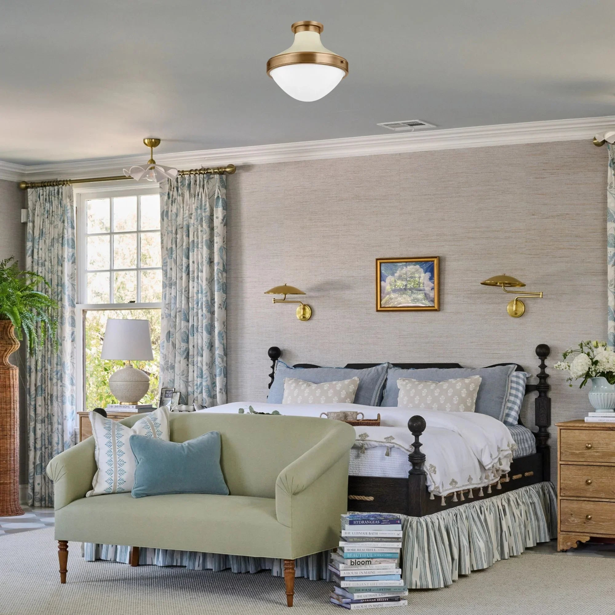 Maxton Flush Mount by Troy Lighting | Patina Brass & Opal Glass