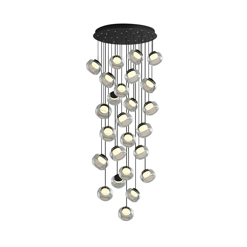 Trufa Suspension Lamp – Transparent Handmade Glass Pendant with Alabaster - View 10