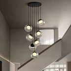 Trufa Suspension Lamp – Transparent Handmade Glass Pendant with Alabaster - View 2