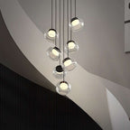 Trufa Suspension Lamp – Transparent Handmade Glass Pendant with Alabaster - View 3