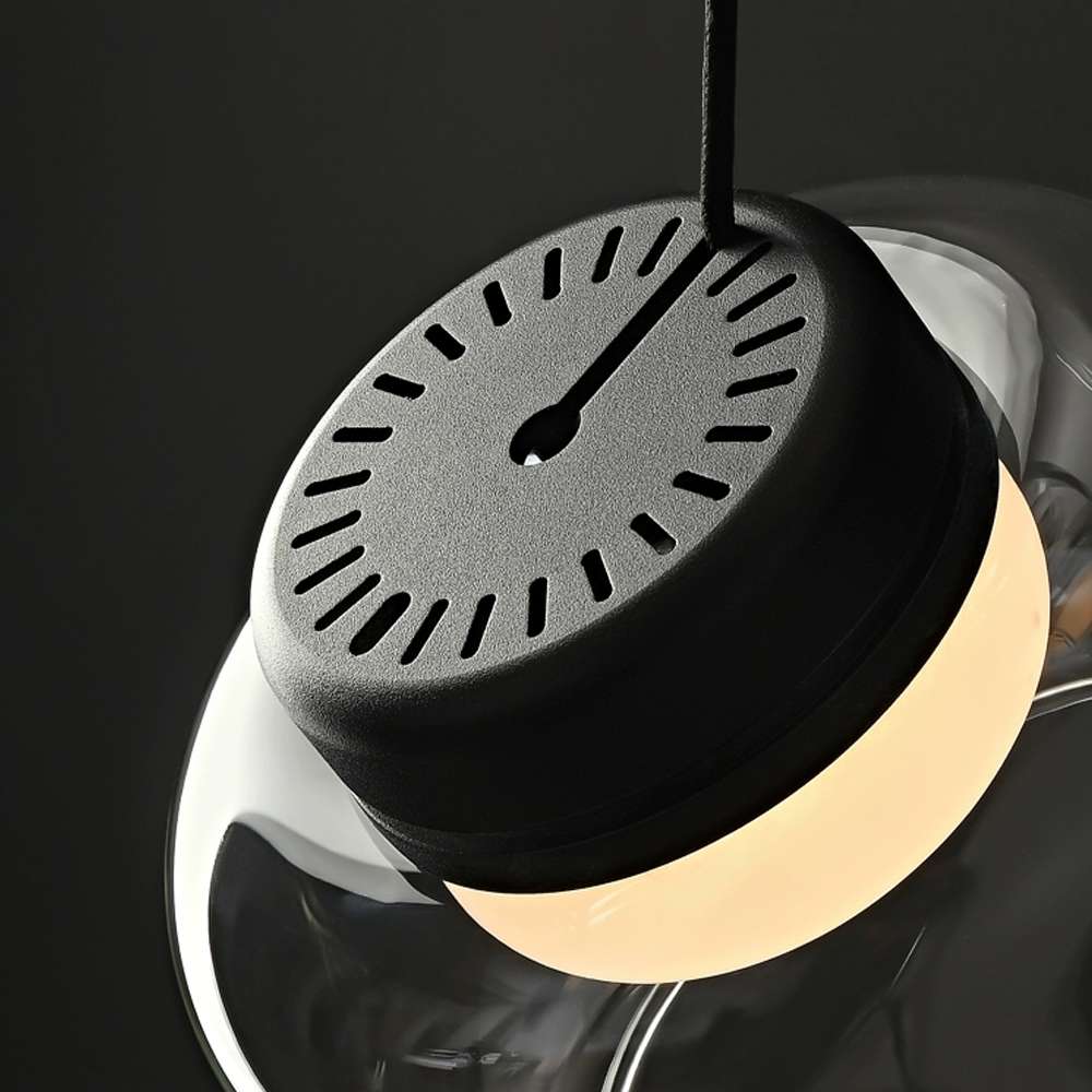 Trufa Suspension Lamp – Transparent Handmade Glass Pendant with Alabaster - View 5