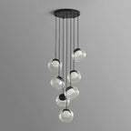 Trufa Suspension Lamp – Transparent Handmade Glass Pendant with Alabaster