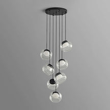 Trufa Suspension Lamp – Transparent Handmade Glass Pendant with Alabaster