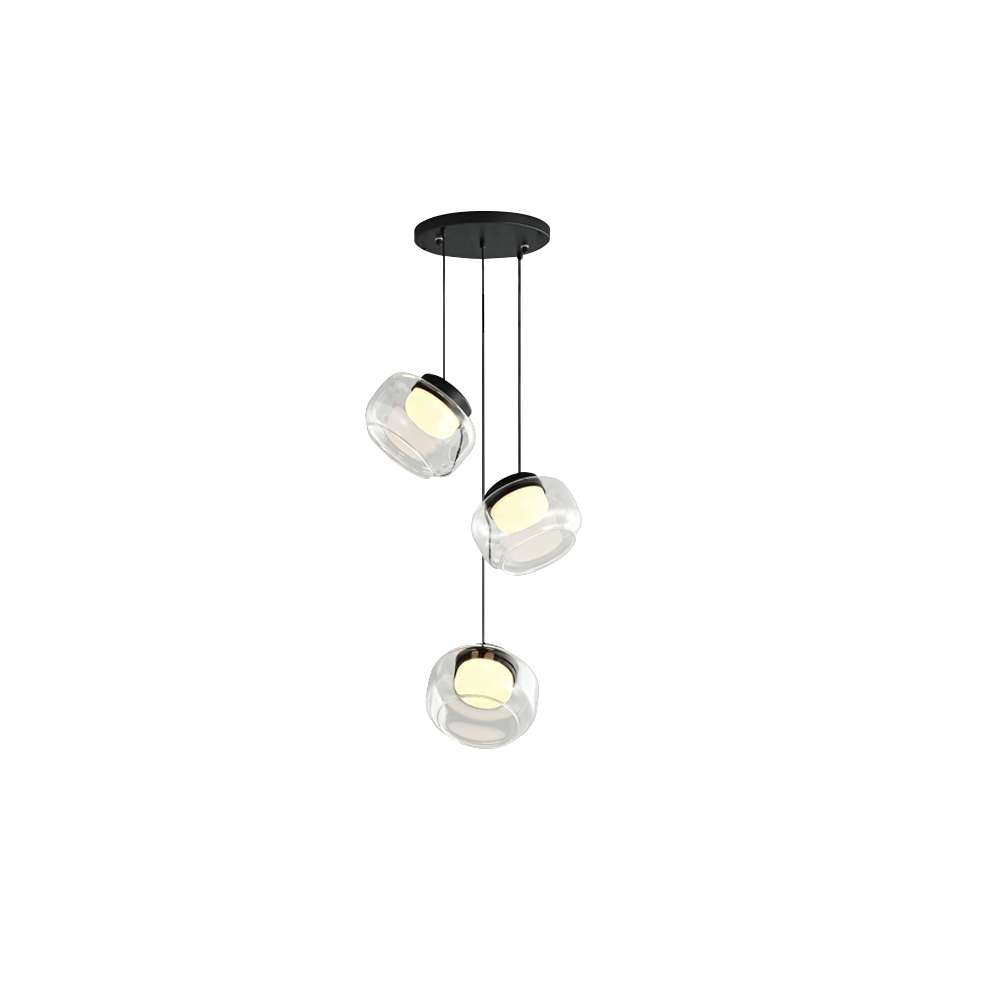 Trufa Suspension Lamp – Transparent Handmade Glass Pendant with Alabaster - View 7